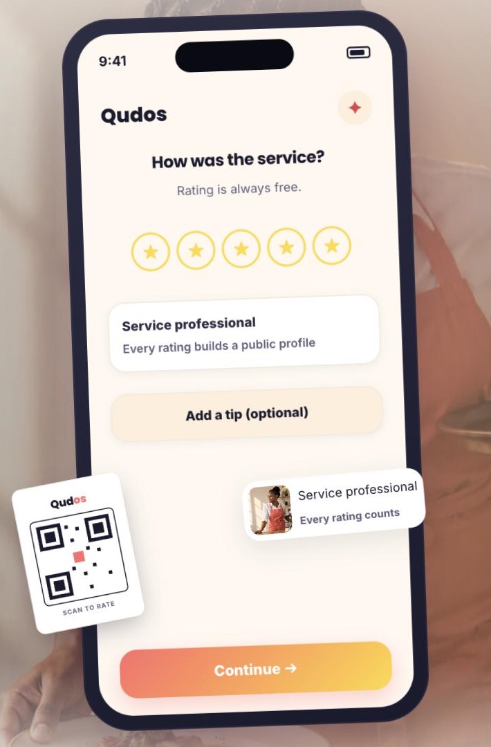 The Qudos product as shown on qudos.mobi